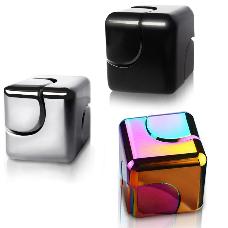 Cool Office Tech Gadgets - Square Dice Metal Rotate Cube EDC