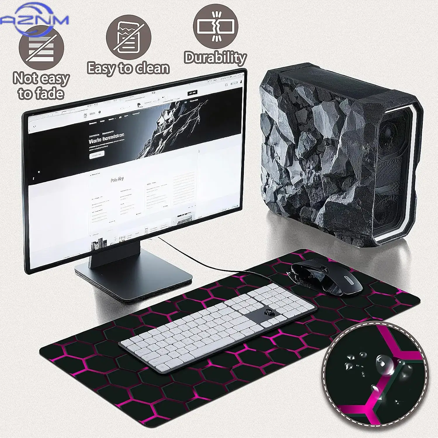 Tech Pink Hex Grid Large Mouse - Office Tech Setup ulasan dan harga