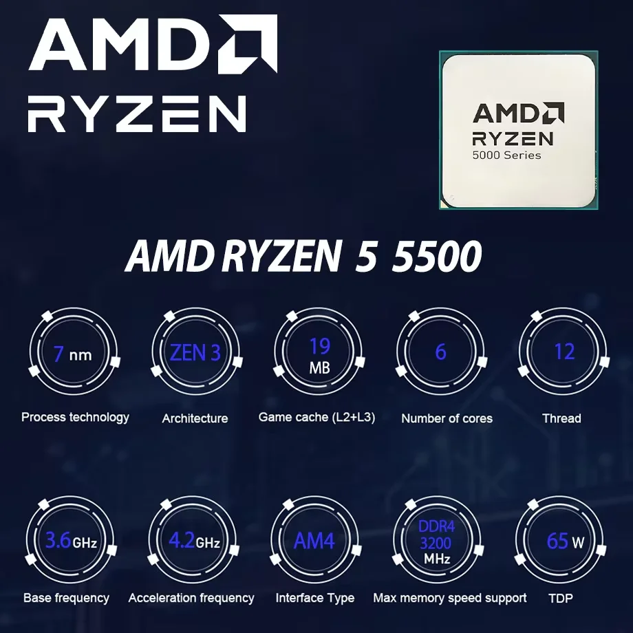 AMD Ryzen 5 5500 CPU R5 5500 P - Amd Cpu Ryzen 5 ulasan dan harga