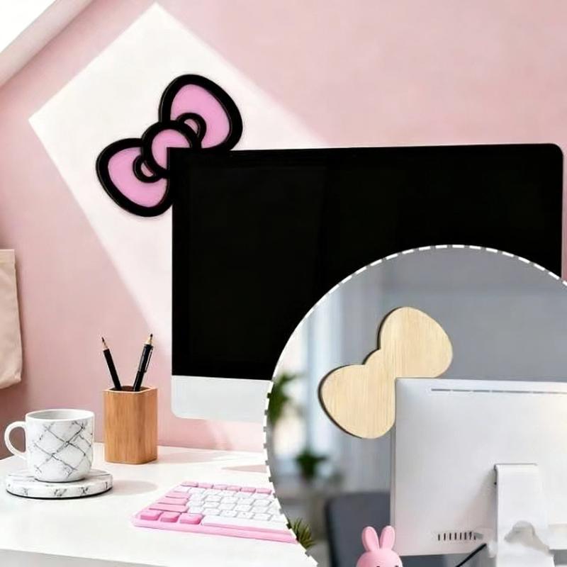 New 1/2Pcs Wooden Bowknot PC A - Office Desk Tech Accessories ulasan dan harga