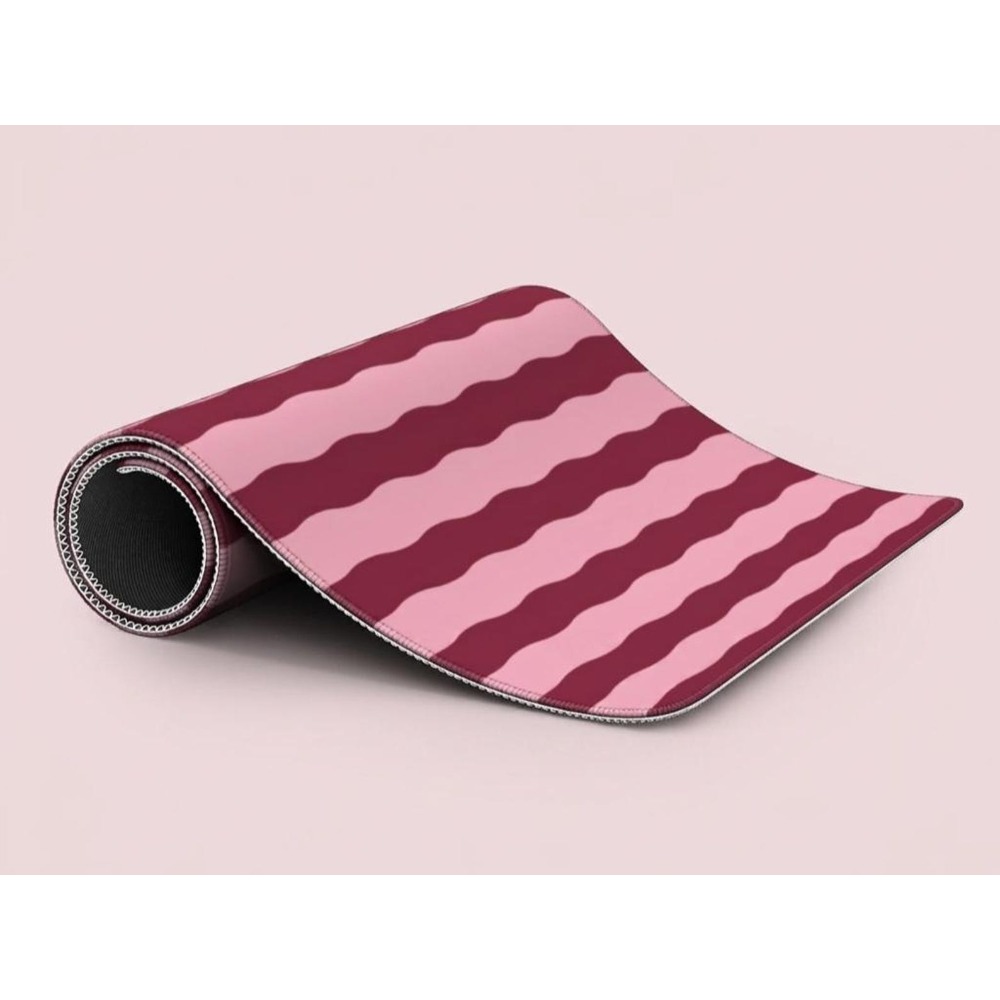 Pink Burgundy Wavy Lines Desk  - Office Desk Tech Accessories ulasan dan harga