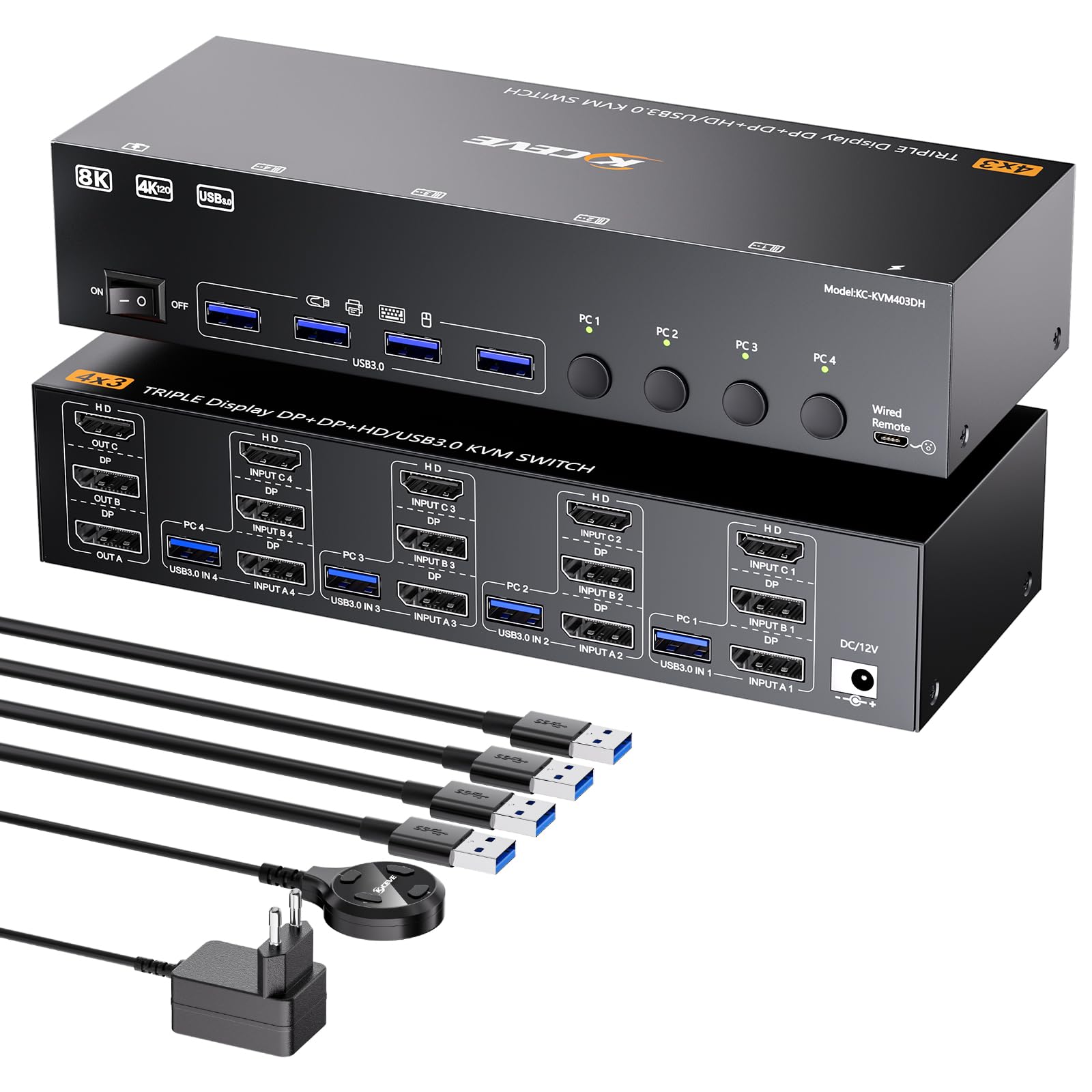 8K@60Hz KVM Switch 4/3/2 Compu - Kvm Switch Dual Monitor ulasan dan harga