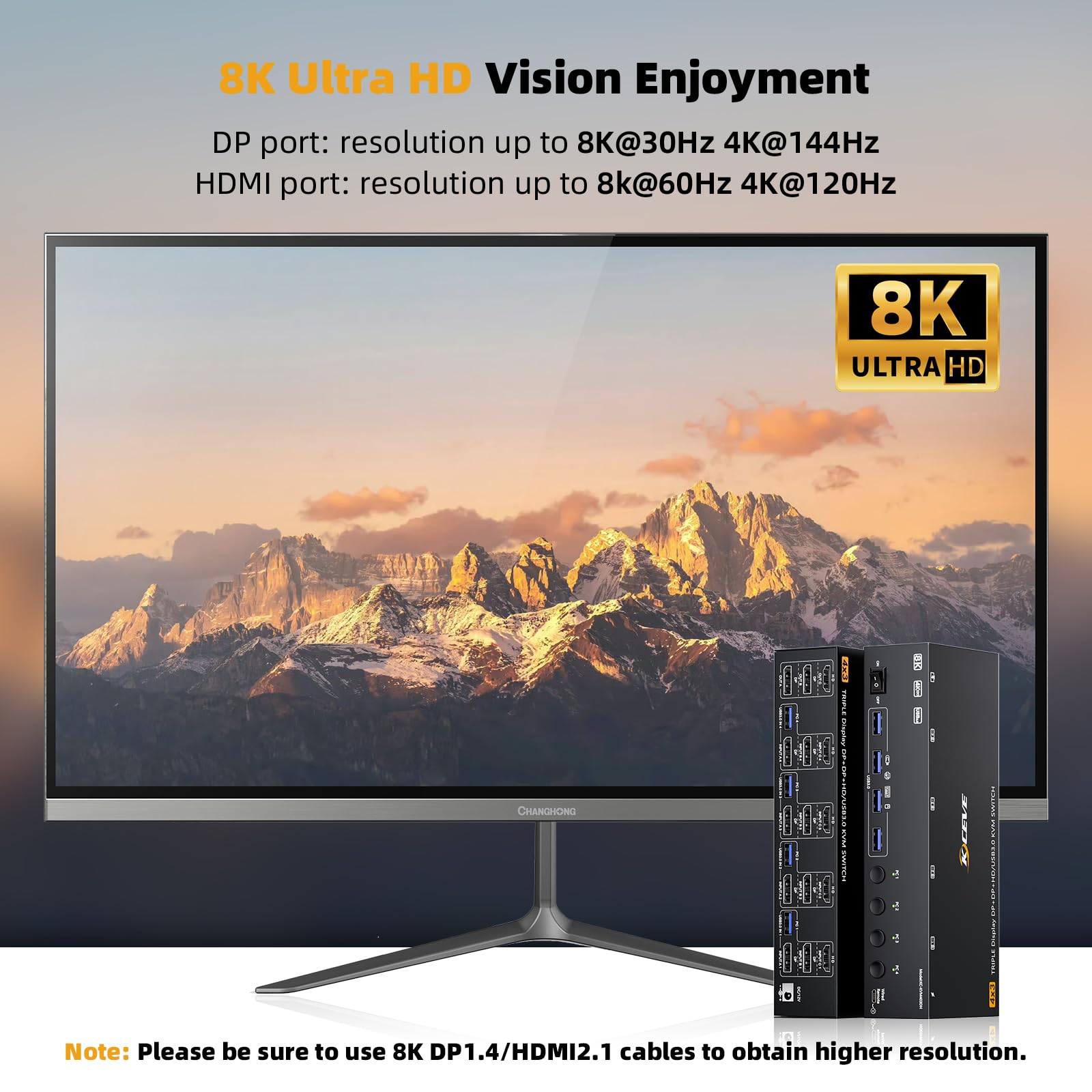 8K@60Hz KVM Switch 4/3/2 Compu - Kvm Switch Dual Monitor ulasan dan harga