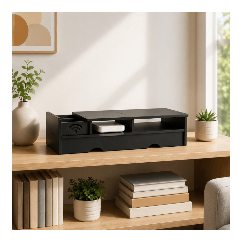 Black Matte WiFi Router Storag - Office Tech Setup ulasan dan harga