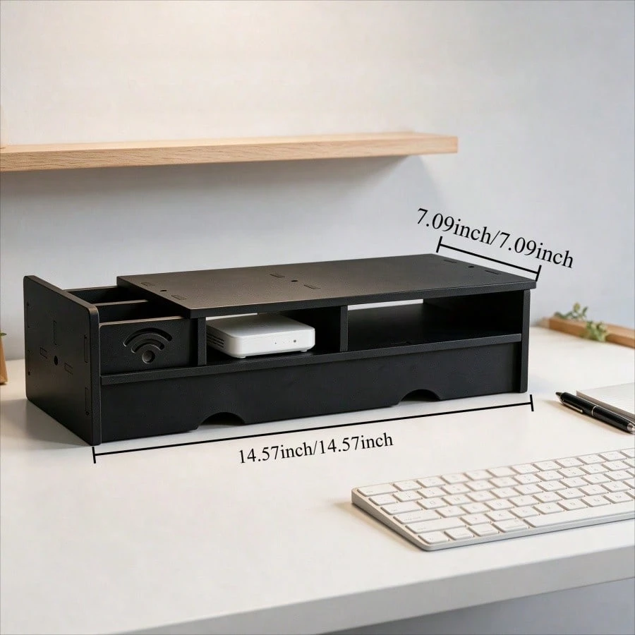 Black Matte WiFi Router Storag - Office Tech Setup ulasan dan harga