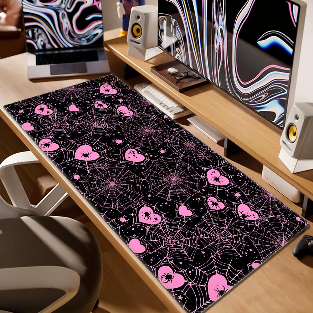 90x40 White or Pink Spiderweb  - Office Desk Tech Accessories ulasan dan harga