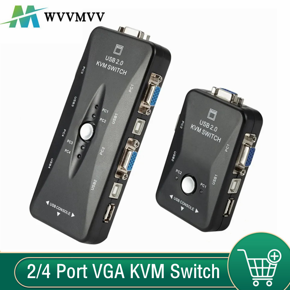 2/4 Port VGA KVM Switch 1080P  - Kvm Switch Dual Monitor ulasan dan harga