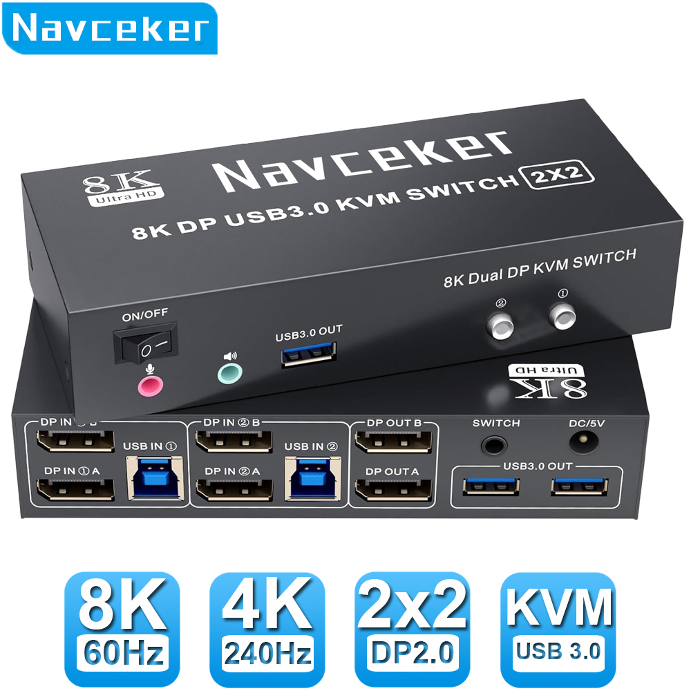 Navceker 4K 240Hz Dual Monitor - Kvm Switch Dual Monitor ulasan dan harga