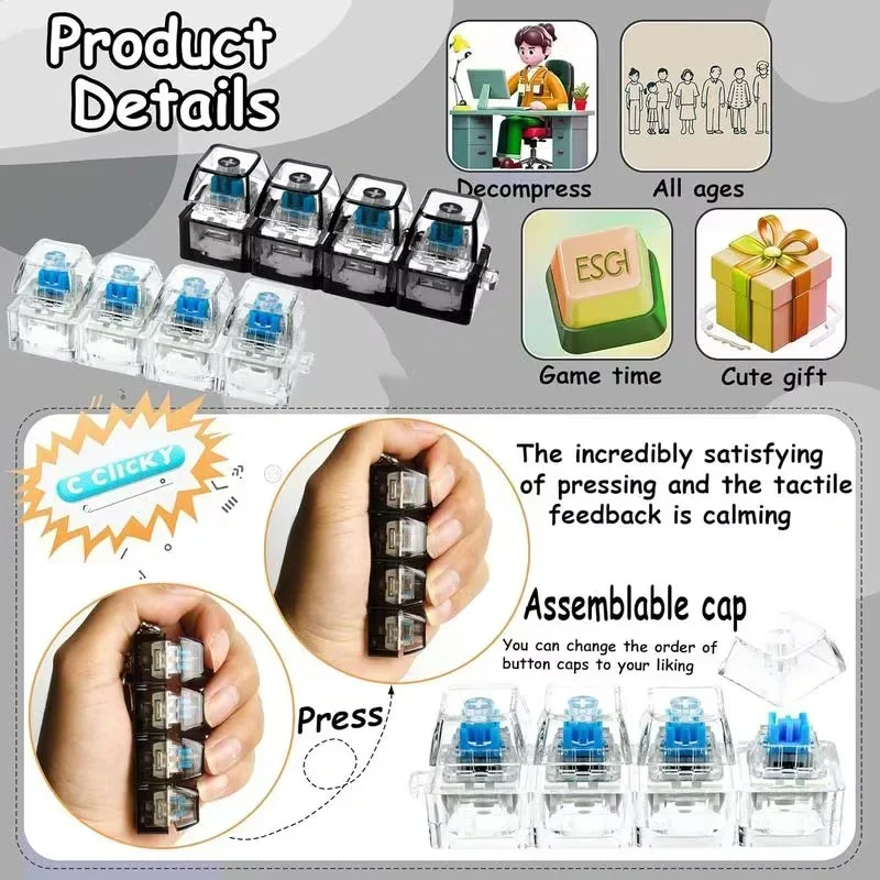 1pcs LED Keyboard Keycap Stres - Office Tech Setup ulasan dan harga