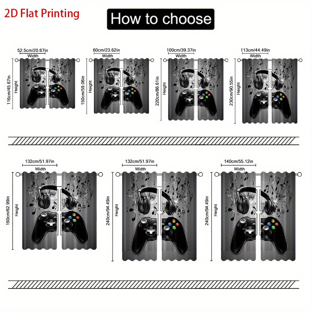 2pcs Game Controller Curtains  - Tech Office Youtube ulasan dan harga