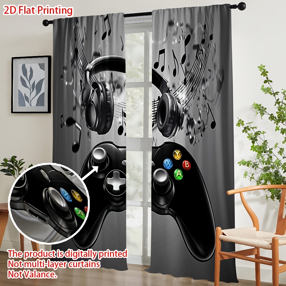 2pcs Game Controller Curtains  - Tech Office Youtube ulasan dan harga