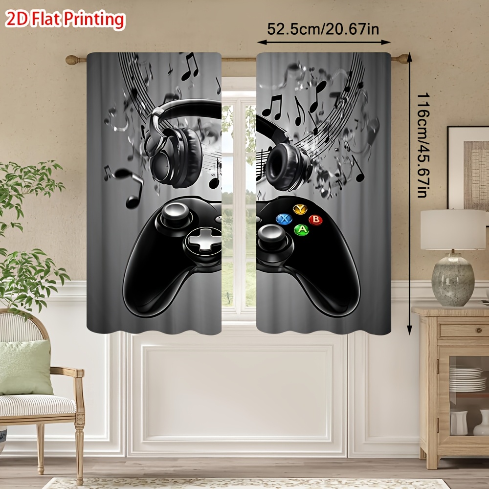 2pcs Game Controller Curtains  - Tech Office Youtube ulasan dan harga
